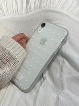dot phonecase 半透明ドット柄ケース ホワイト