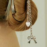 アンバランスリボンメタルヘアクルー