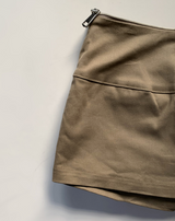 Focus y2k Zipper Cargo Skirt (light beige)