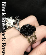 antique black rose ring