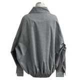 Lena Overfit Check Pattern Long Sleeve Blue Jacket (2 colors)