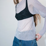Glittering sheer knit silver