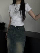 doodle hip crop T (2color)