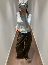 Pitty one-tuck cotton pants (3color)