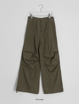 Dason Button Parachute Banding String Pants
