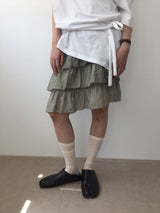 Rosa Asymmetrical Frill Skirt  (3color)