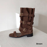 Log Open-toe Two-way Belt Summer Flap Boots