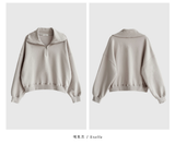 [Lè made] リメイドエブリーハーフジップアップスウェットシャツ / 4 カラーズ