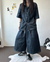 Coin Denim Stitch Detail Shirt 2color