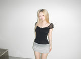chloe mesh shirring top(2 color) 