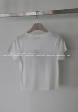 シルバーワンリボンキッチンクロップTシャツ
