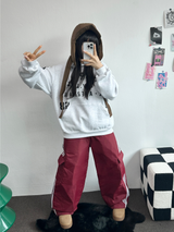 トラックカーゴストリングパディングパンツ ❤🖤🤎💚💙5カラー