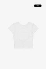 シートンカットアウトクロップTシャツ