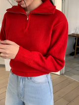[MADE] Burl Half Zip-Up Knitwear