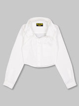クロップダブルカラーシャツ (White)