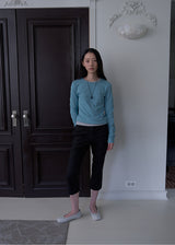 クラシック ロングスリーブ Tシャツ (Turquoise Blue)