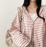 Itta Overfit Stripe Dangara Hooded Zip-Up