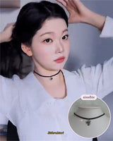 [Aespa Winter Necklace] Vintage Heart Locket Choker Necklace - Silver ver.