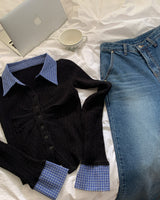 Shirt Layered Shirring Knit