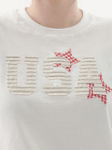 Star lettering patch short-sleeve T-shirt -3C