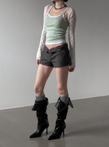 Cier Rose See-through Bolero Cardigan