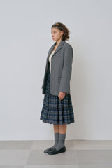 Witty frill skirt_check blue