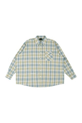 PRS khaki blue overfit check shirts