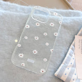 サマーブルーフラワーミラースタンド iPhone ケース