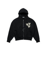 "Y" Patches Relaxed Hoodie Black