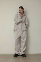 EEERRR Basic logo needlework hoodie (Gray)