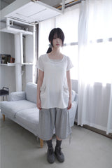リネンフラワーポケットTシャツ