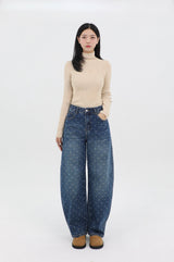 RIBBON-DYED CURVED FIT DENIM_BLUE code 26015