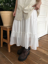 Dazney レースフリルロングスカート