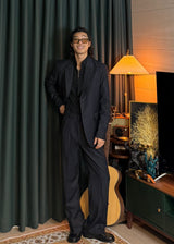 Striped Basic Bijou Slacks 2COLOR