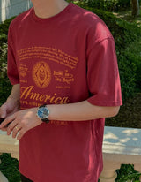 [A-T0128] ヴィンテージアメリカ半袖Tシャツ (4色)