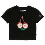 KIRSH X TOKYO ビックチェリークロップTシャツ【ブラック】