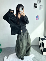 ヒデンポケットレオパードスポットバルーンデニム🤎💚 - 2 カラーズ