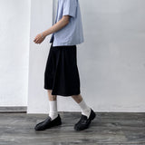 Snap-Button Wide Shorts