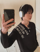 デヴェルワッフルヘンリーネックロングスリ－ブTシャツ