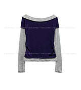 リジーツートーンレイヤードテンセル長袖Tシャツ