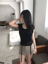 See-through lace tank top