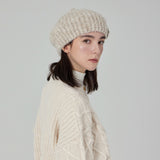 VARZAR Safety Pin Knit Beret / Oatmeal