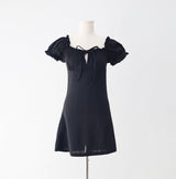 Verissa shirring puff one-piece