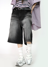 (UNISEX)ミッドナイトブラックバミューダショーツ