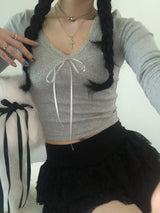 Lace Ribbon Long Sleeve