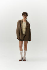 zip skirt (brown)