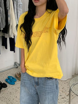 Sayano Lettering Over Fit Color Short Sleeve Tee