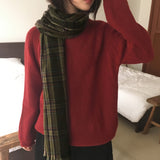 ウォームヴィンテージチェックドウィンタースカーフ
