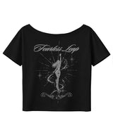 Fearless ワンショルダー半袖Tシャツ