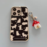 beloved cat silver frame case (black)